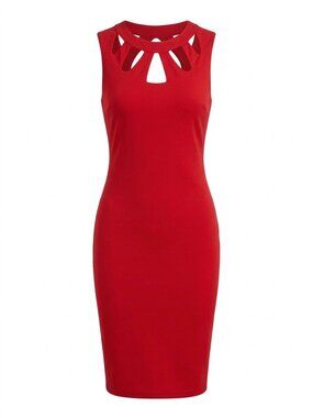 Premier Amour Red Cutout Bodycon Sheath Dress